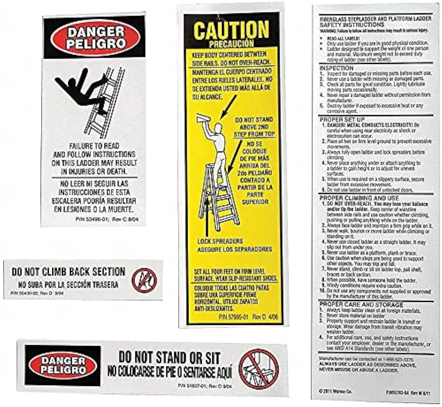 Werner Fiberglass Step Ladder Label Kit