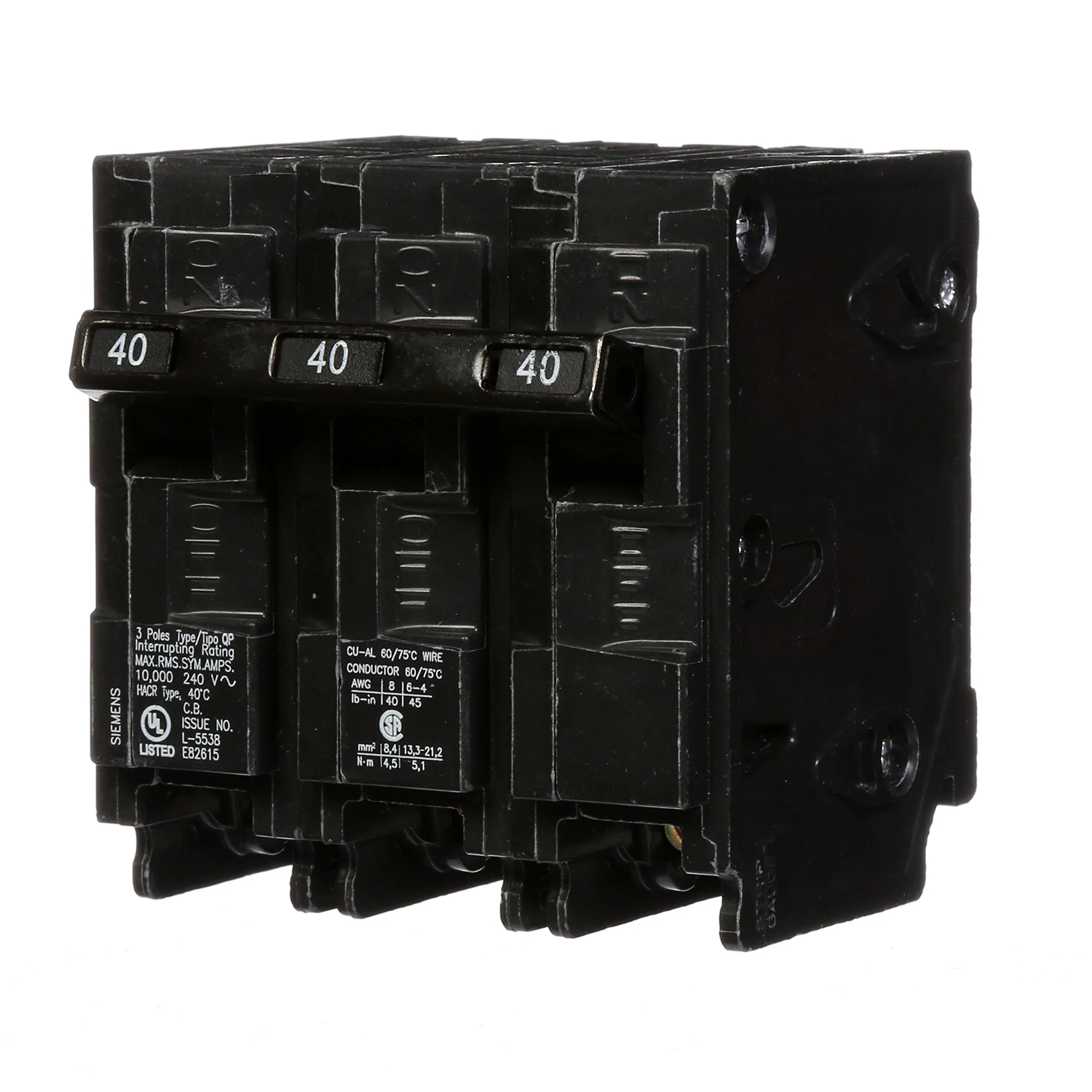 Siemens 40-Amp 3-Pole Circuit Breaker