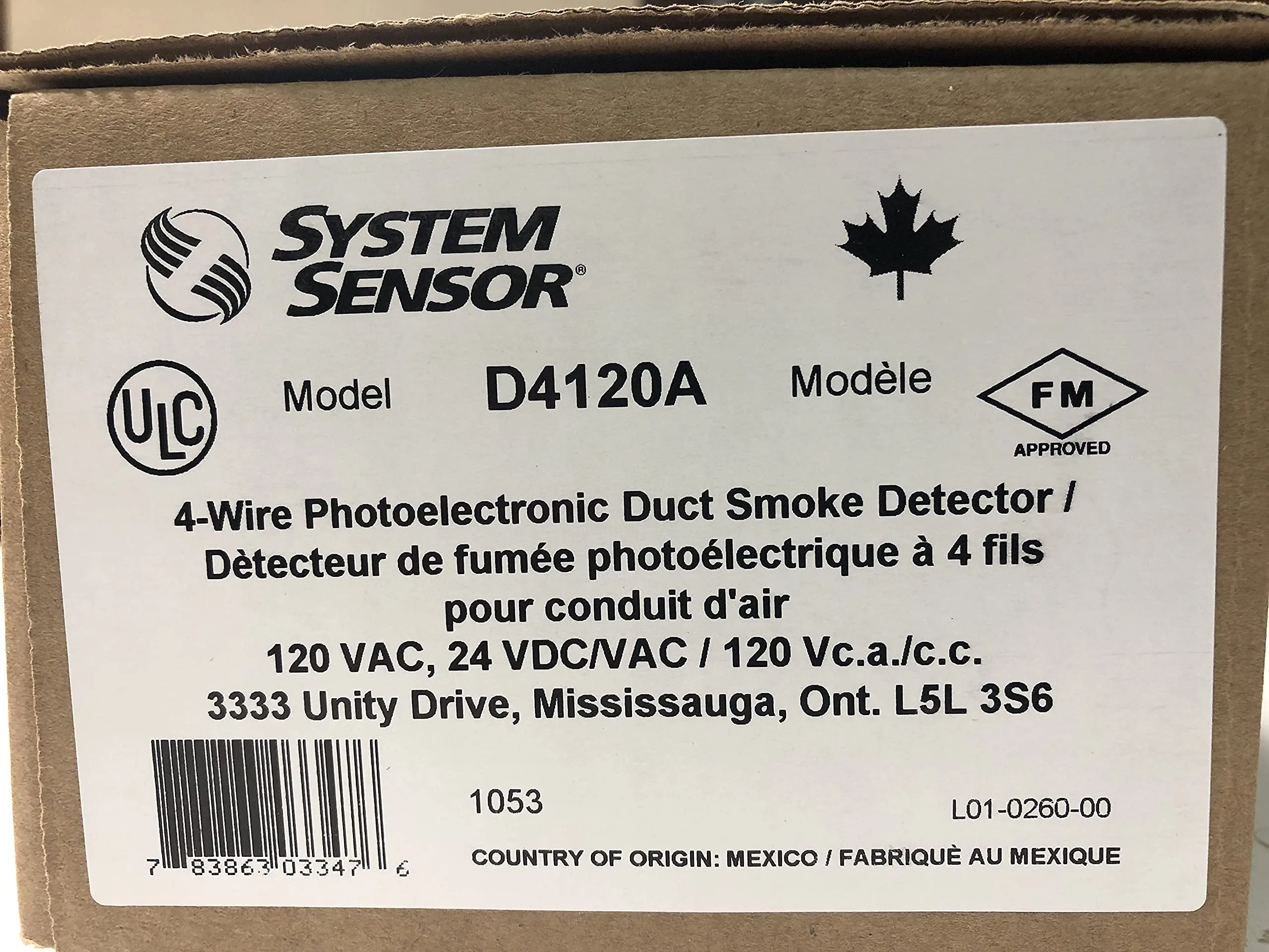 System Sensor D4120 Smoke Detector